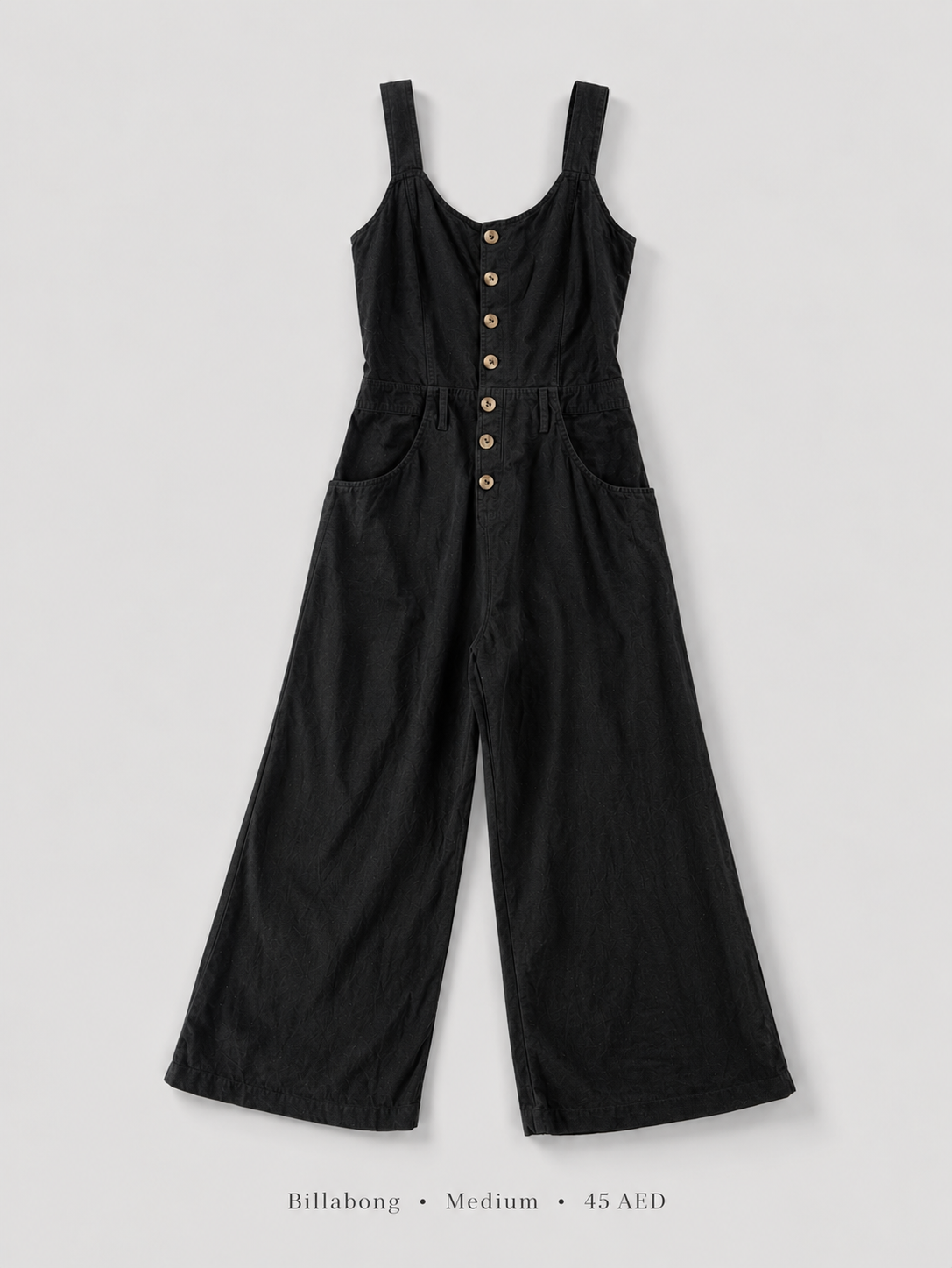Button-Front Wide-Leg Jumpsuit — Billabong
