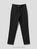 Access Tailored Slim Trousers – Size 26 Small, black high-waist tapered with gold button