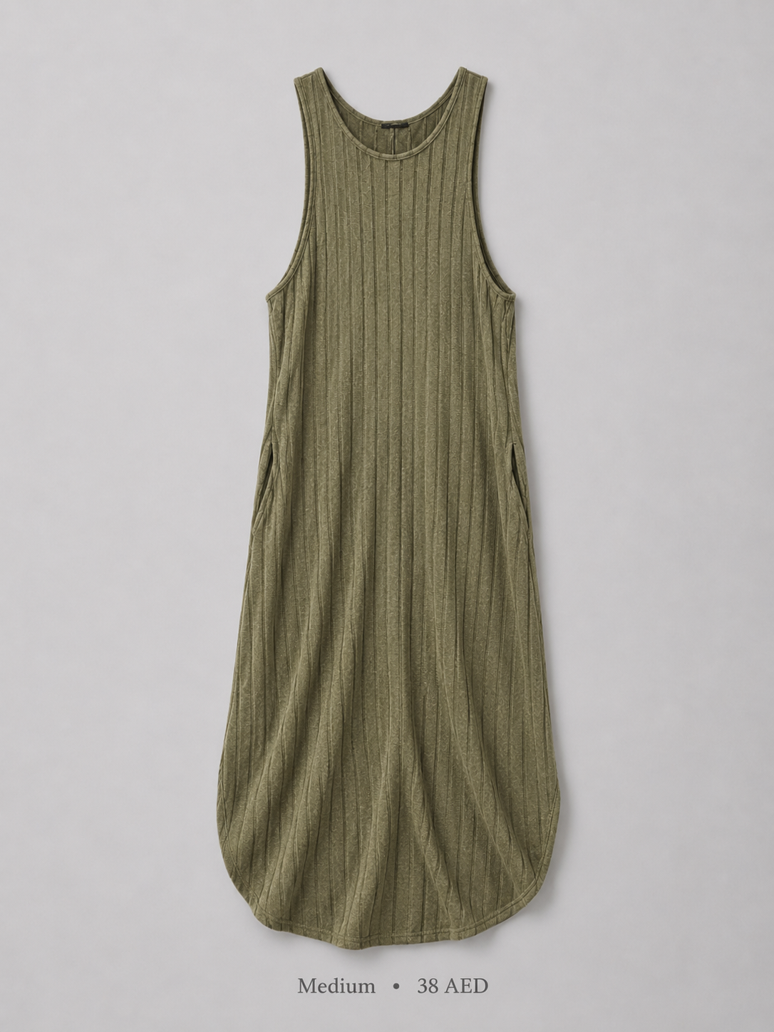 Ribbed Sleeveless Midi Dress