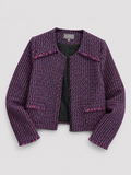 Fenn Wright Manson Bouclé Fringe Jacket – Purple Mix – Large (UK 14)