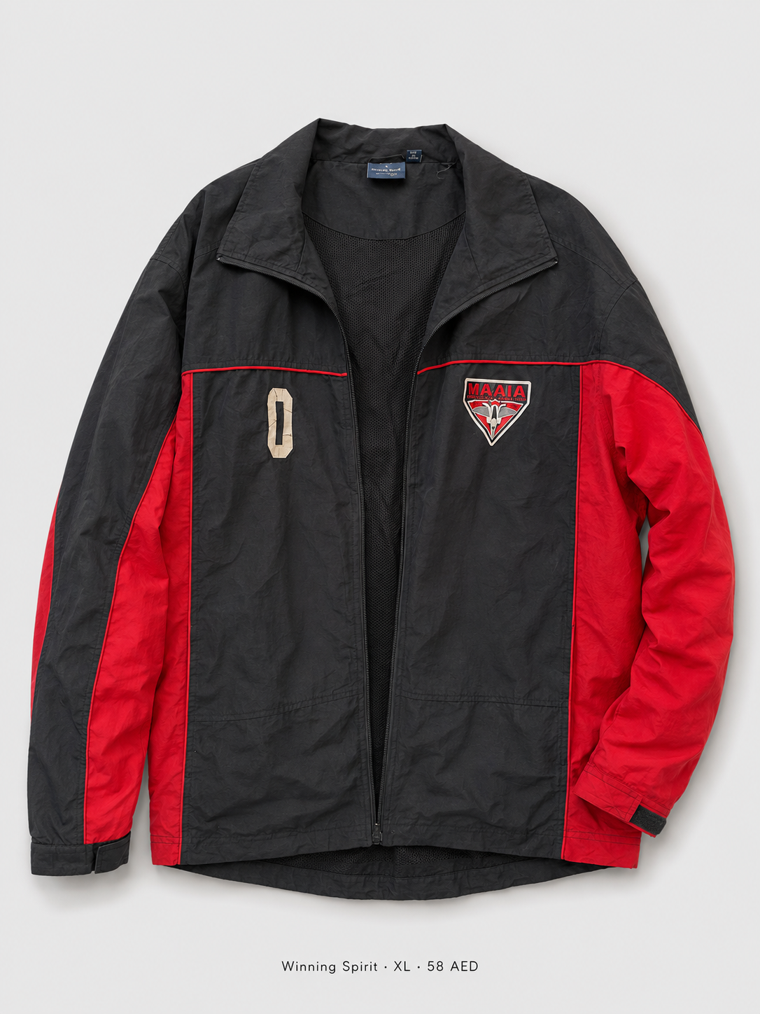 Winning Spirit Track Jacket – XL, black and red colourblock with MAAIA badge