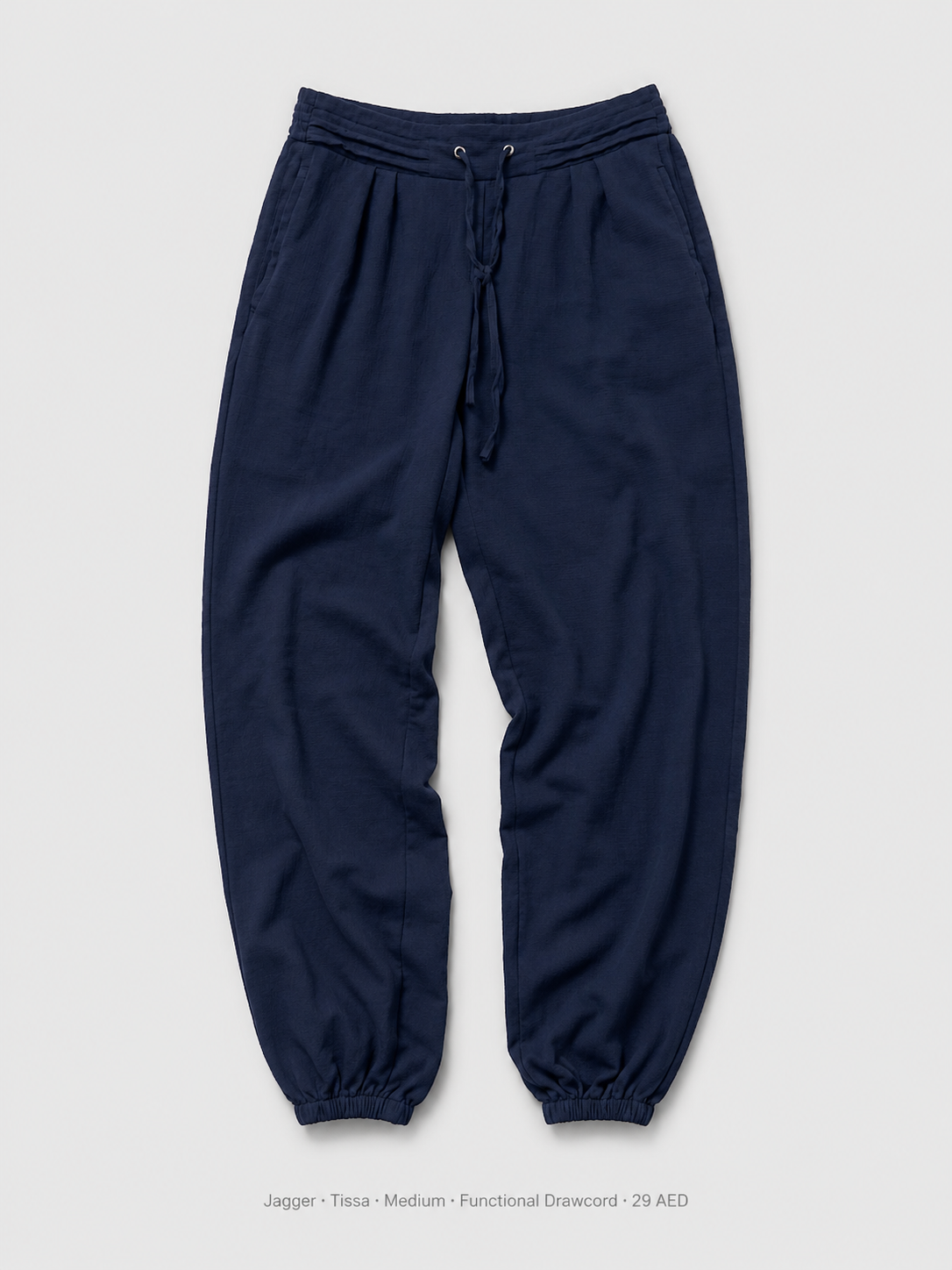 Jagger Tissa Relaxed Jogger Trousers – Medium, deep navy with drawcord waist and elasticated cuffs