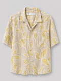 Zara Linen Blend Shirt – Yellow Floral Print, Size S (Adult)