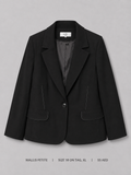 Wallis Petite Single Button Blazer – Size 18 XL, black notched lapel with satin-piped flap pockets