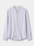 Monoprix Premium linen collarless shirt size L powder blue
