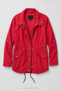 Sanctuary Utility Jacket – Red – Medium, cherry red with drawstring waist and cargo pockets