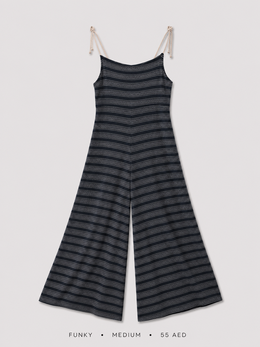 Striped Knit Wide-Leg Jumpsuit — Funky