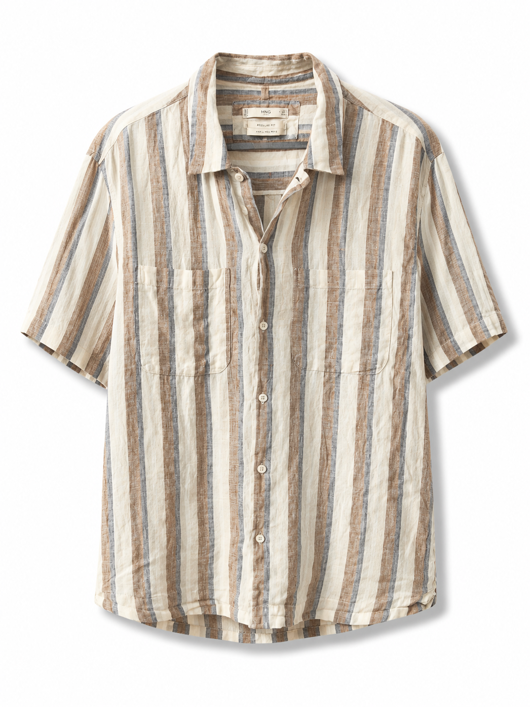 Mango striped linen shirt size M front view