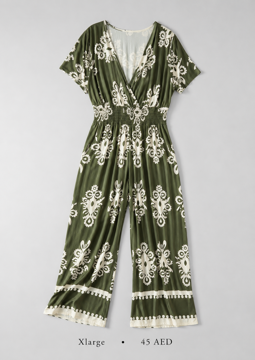 Baroque Print Wrap Jumpsuit