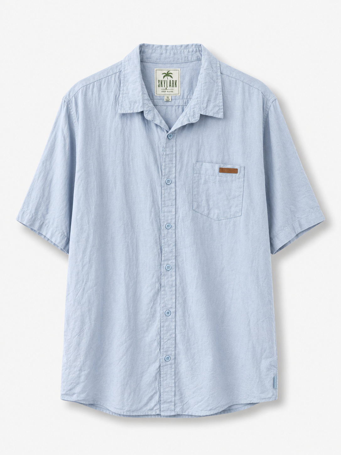 Skylark hemp cotton shirt light blue size XL