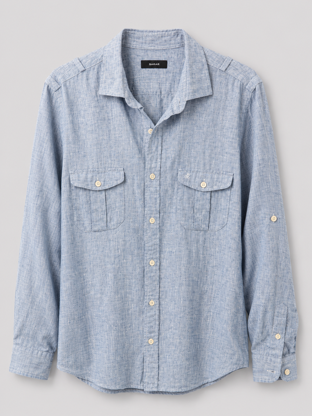 SARAR Chambray Linen Shirt - Size XL