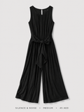 Sleeveless Tie-Waist Wide-Leg Jumpsuit by Silence & Noise in Black