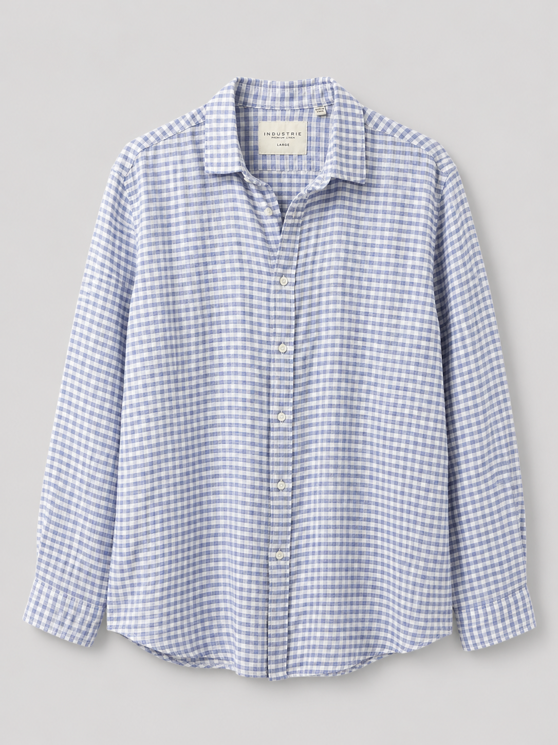 Industrie premium linen shirt blue gingham size L
