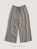 Anko Linen Wide Leg Trousers – Large, black and white geometric diamond print with drawstring waist