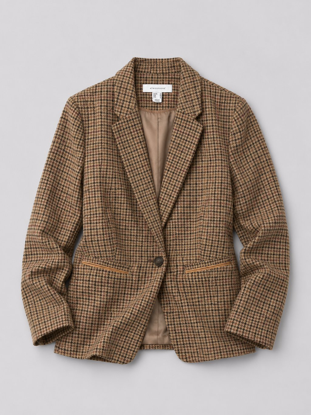 Atmosphere Houndstooth Jacket – Brown – Small
