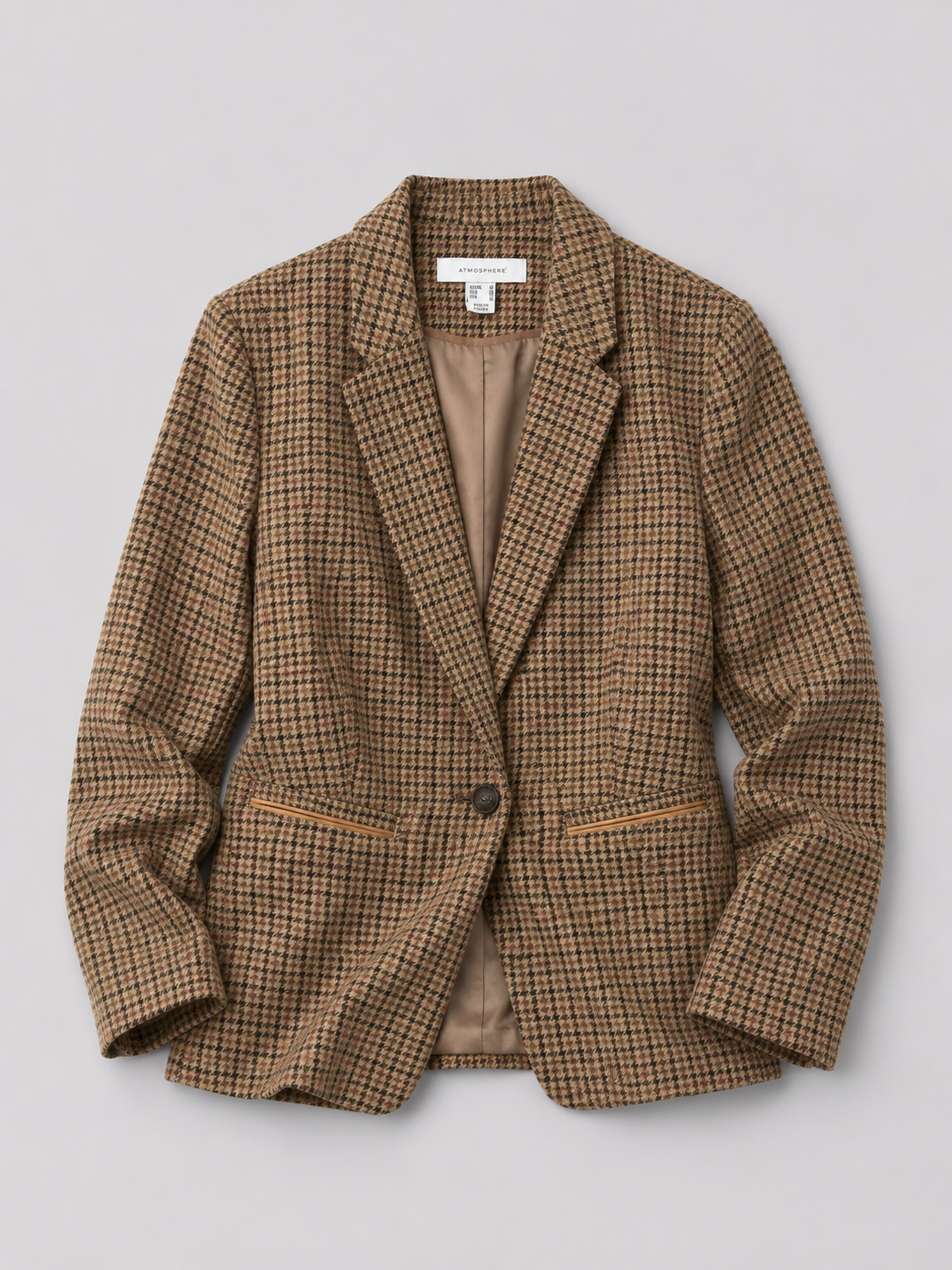 Atmosphere Houndstooth Jacket – Brown – Small