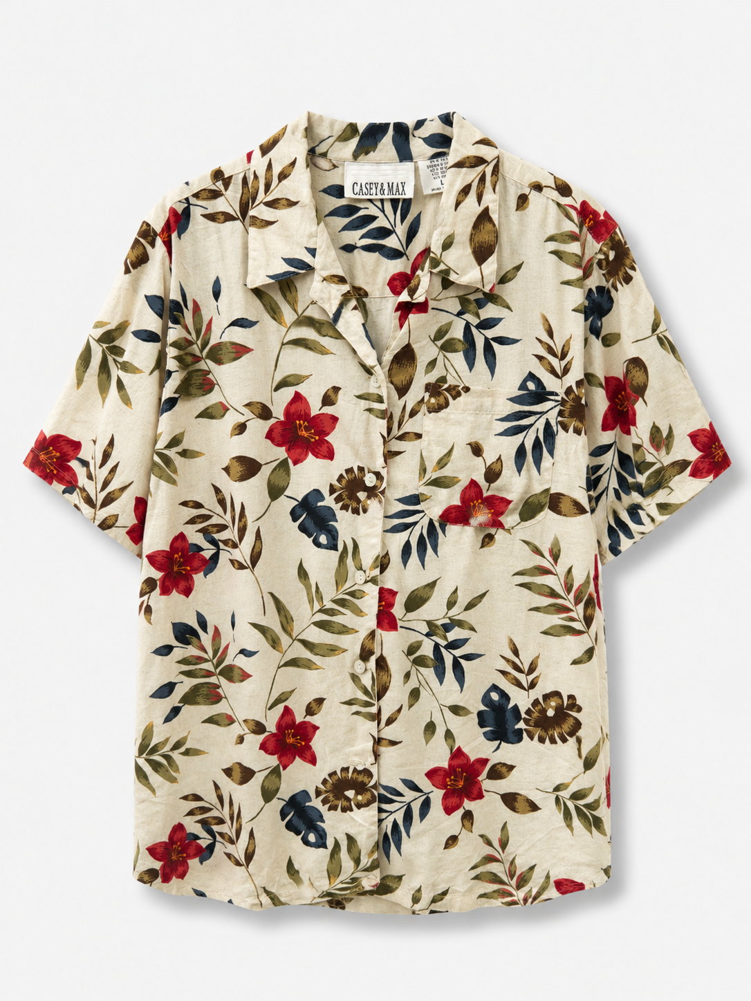 Casey and Max tropical floral shirt short sleeve