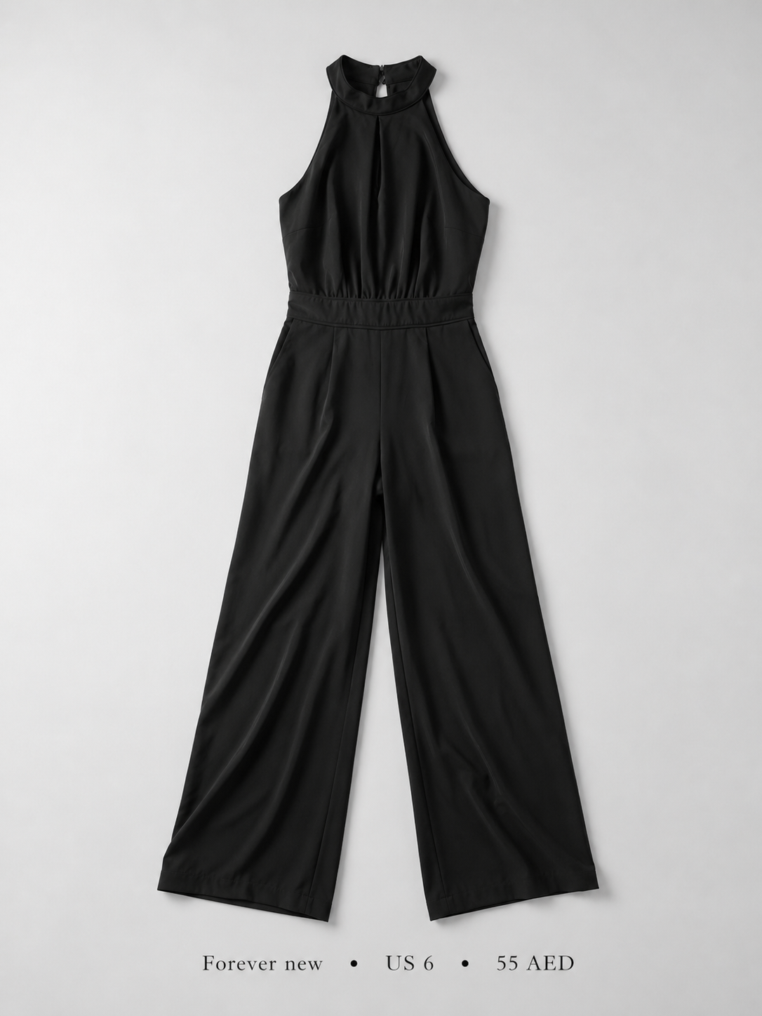 Halter-Neck Wide-Leg Jumpsuit by Forever New in Black