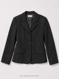 Blaze Three-Button Blazer – Medium to Semi-Large, black notched lapel with tortoiseshell buttons