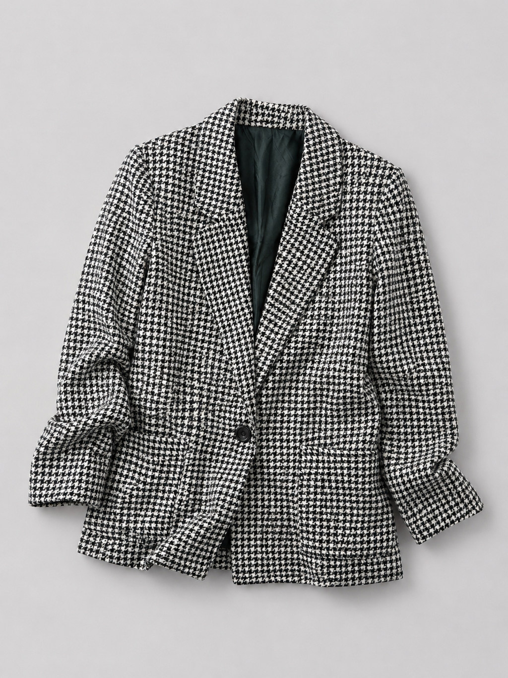 Houndstooth Tweed Blazer - XXL