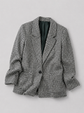 Houndstooth Tweed Blazer - XXL