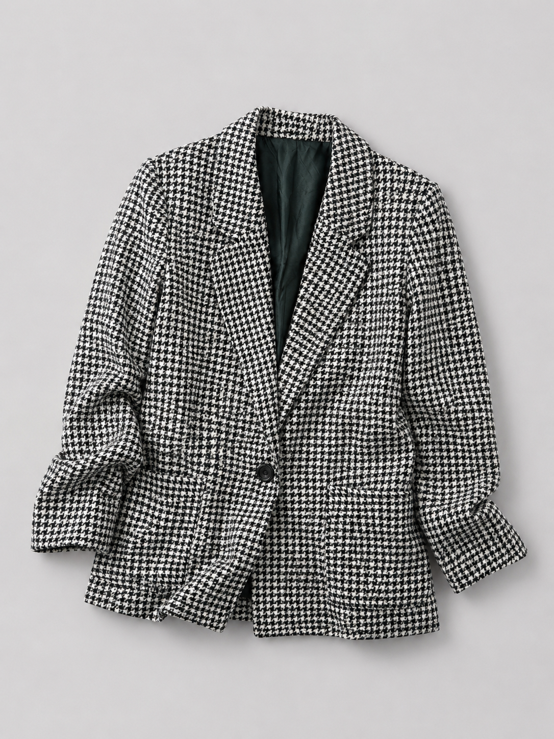 Houndstooth Tweed Blazer - XXL