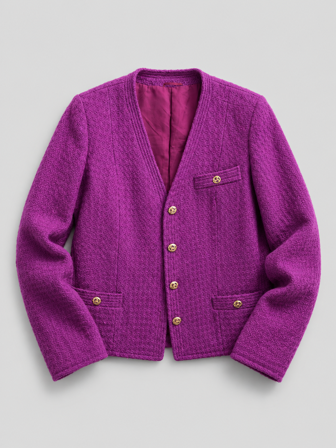 Elena Miro - Magenta Bouclé Blazer – Large