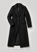 Tailored Long Wool Coat by LTS in Black
