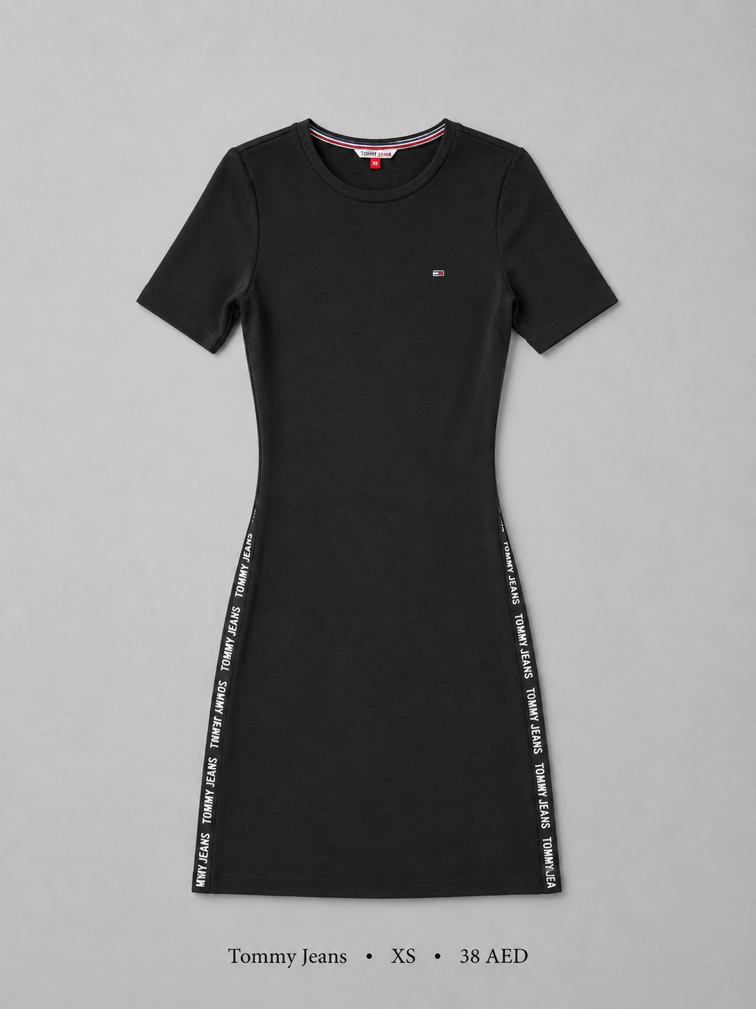 Logo Tape Bodycon Mini Dress by Tommy Jeans in Black