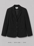 Millers Three-Button Blazer – Size 16 Large, black wide notched lapel with flap pockets
