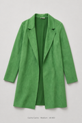 Cache Cache Open Blazer – Green – Medium, longline unstructured with wide notched lapel