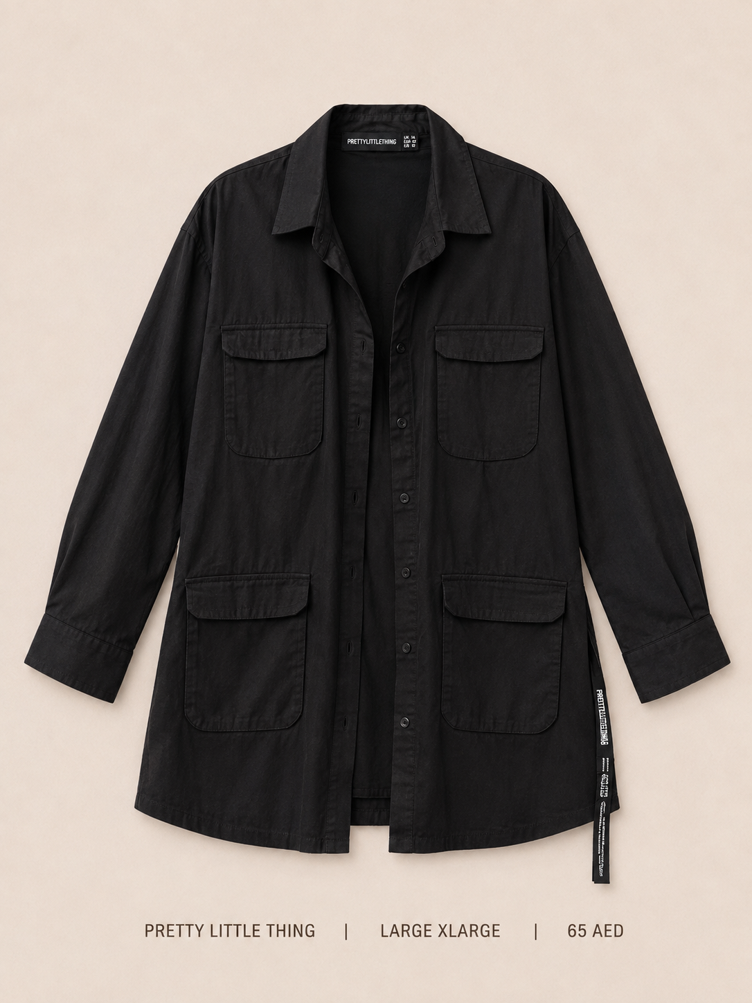 PrettyLittleThing Oversized Utility Shacket – Large / XLarge