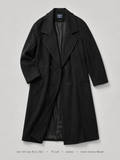 Double-Breasted Wool Viscose Coat by NOW in Black