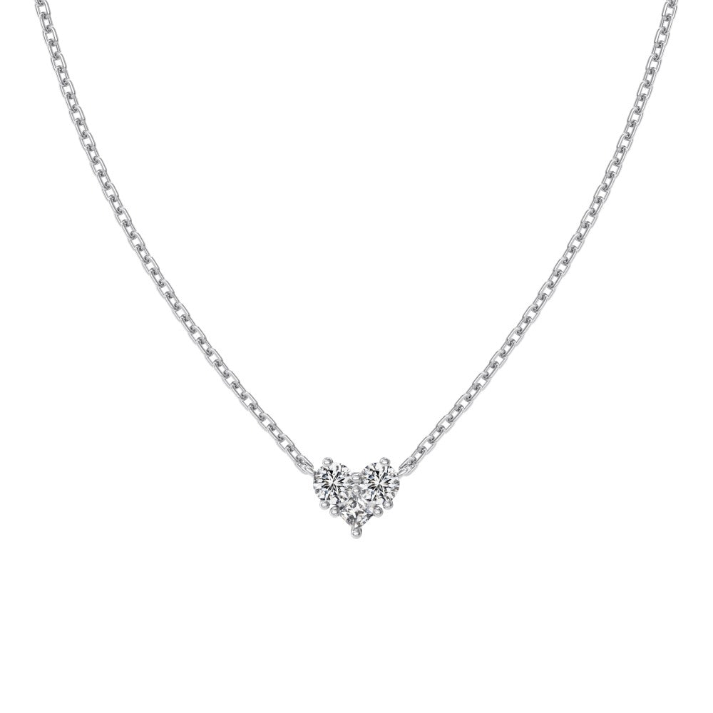 Tiny Love Heart Pendant Necklace · 5A CZ · Rhodium-Finished S925
