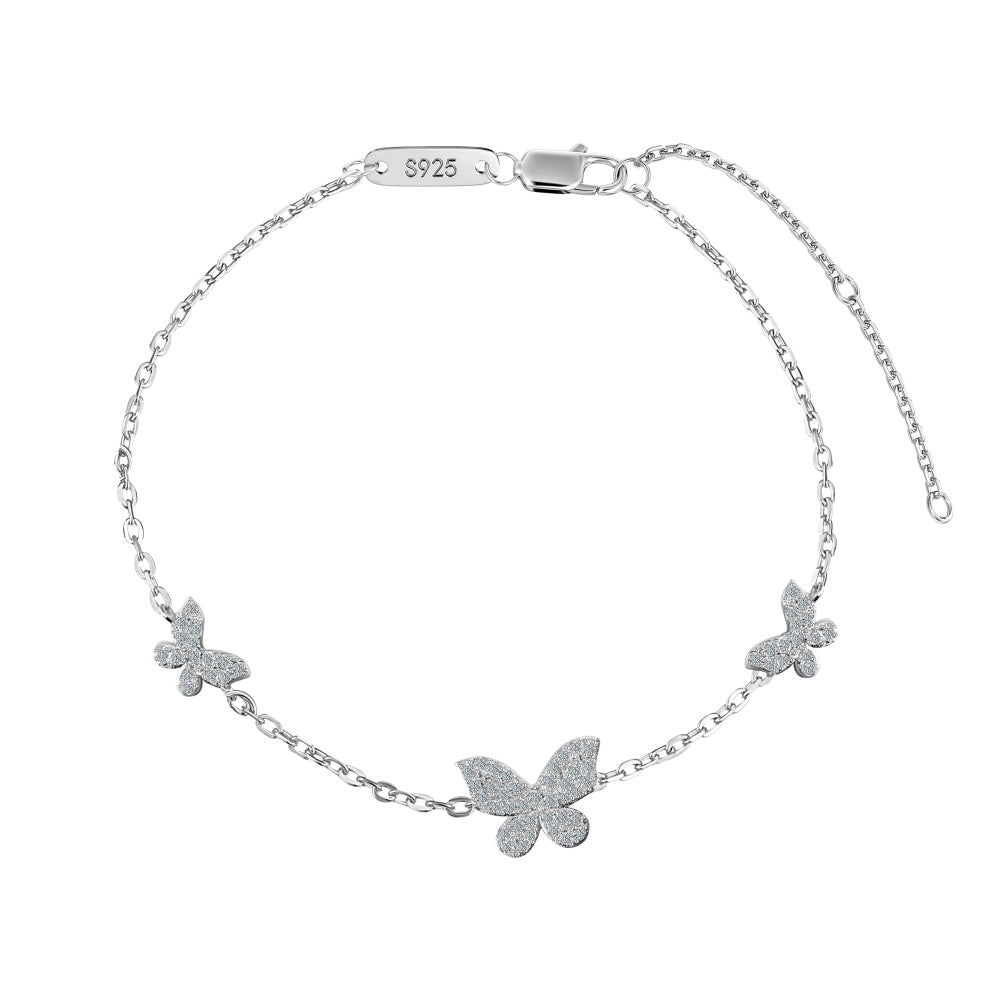 Butterfly Moissanite Bracelet · D VVS1 · Rhodium-Finished S925