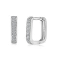 U-Shaped Hoop Earrings · Rhodium-Finished S925