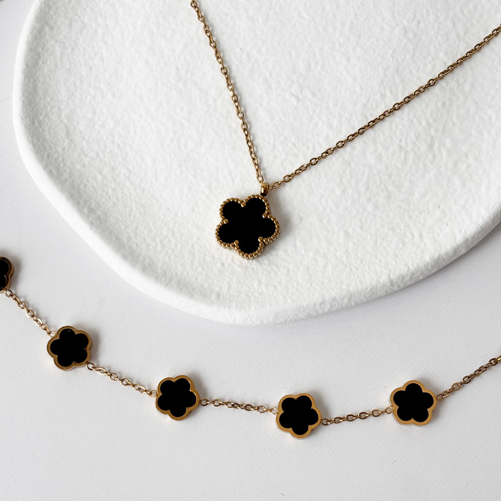 The Fleurette — Four-Petal Flower Pendant Necklace
