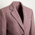 Dusty rose tweed blazer lapel detail