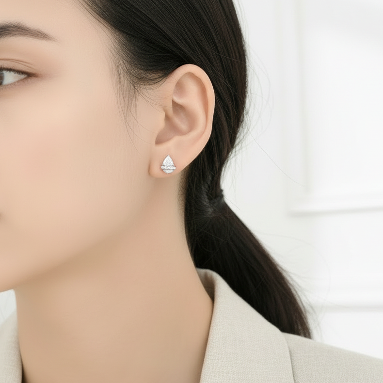 Pear Stud - Side Profile