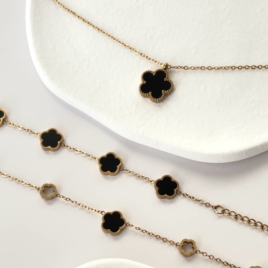 The Fleurette — Four-Petal Flower Pendant Necklace